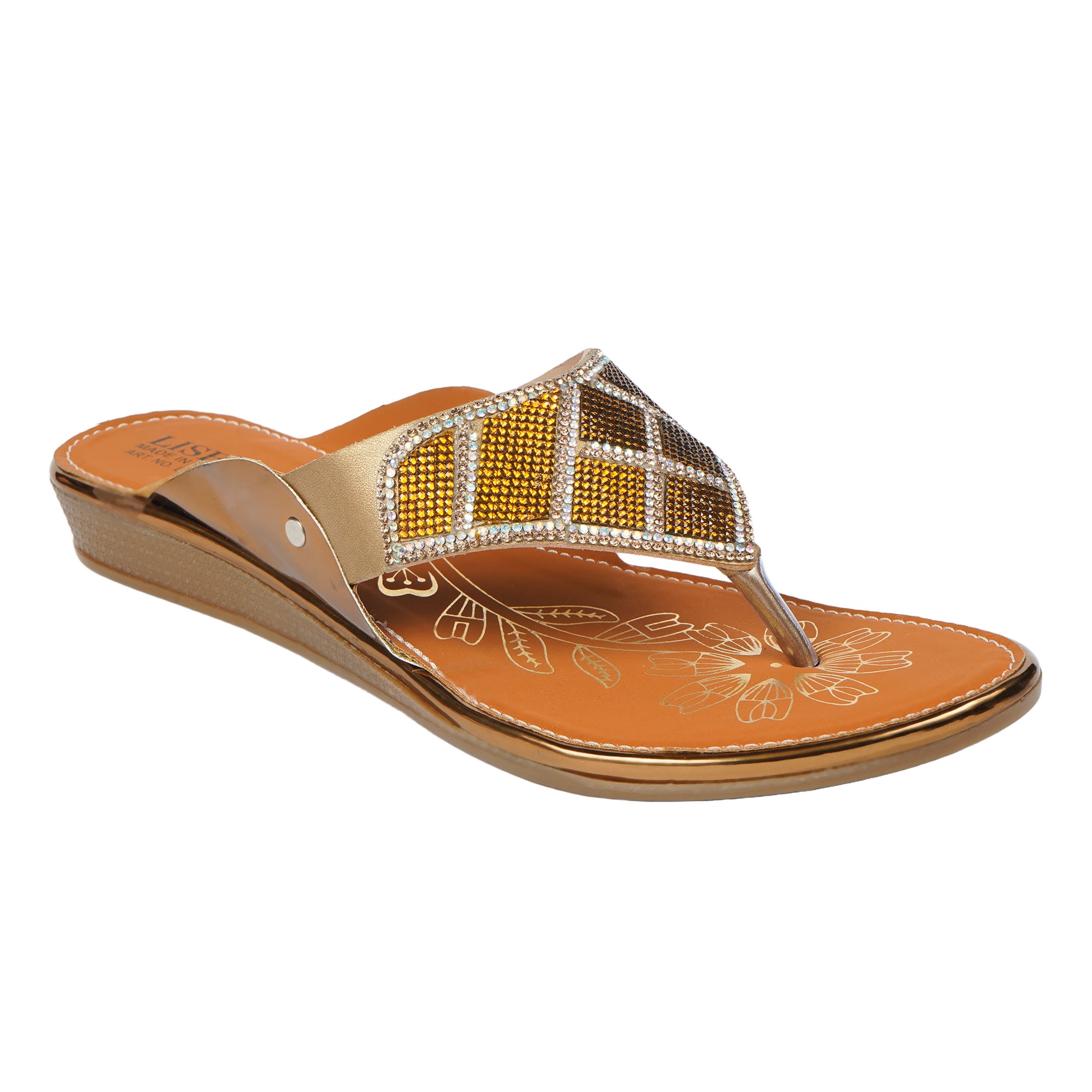 Double Studded Slipper Gold.